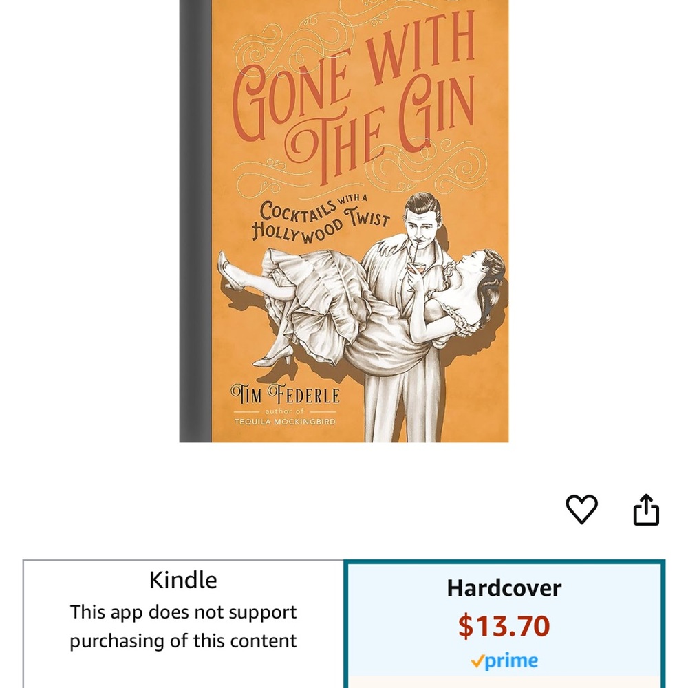 Gone with the gin Hollywood themed cocktail book - Picture 2 of 5